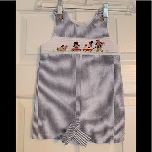 Little Boy Jon Jon Smocked One Piece Patriotic
